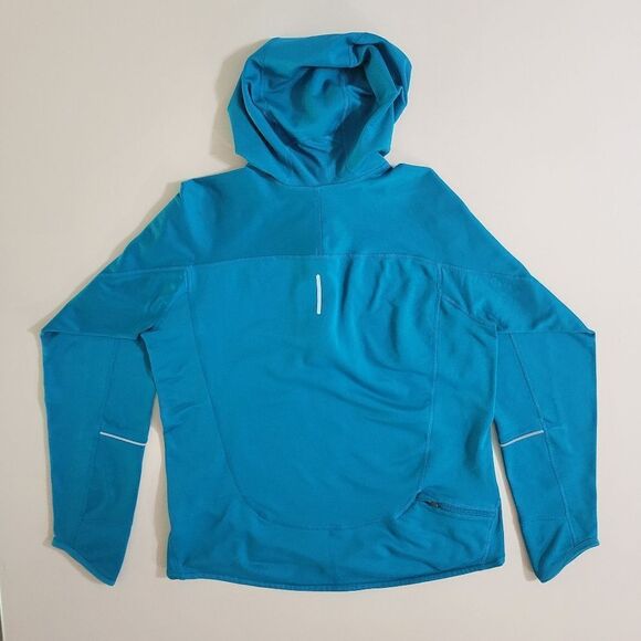 Nike Women's Dri-FIT Half-Zip Teal Athletic Running Hooded Pullover - Picture 15 of 16